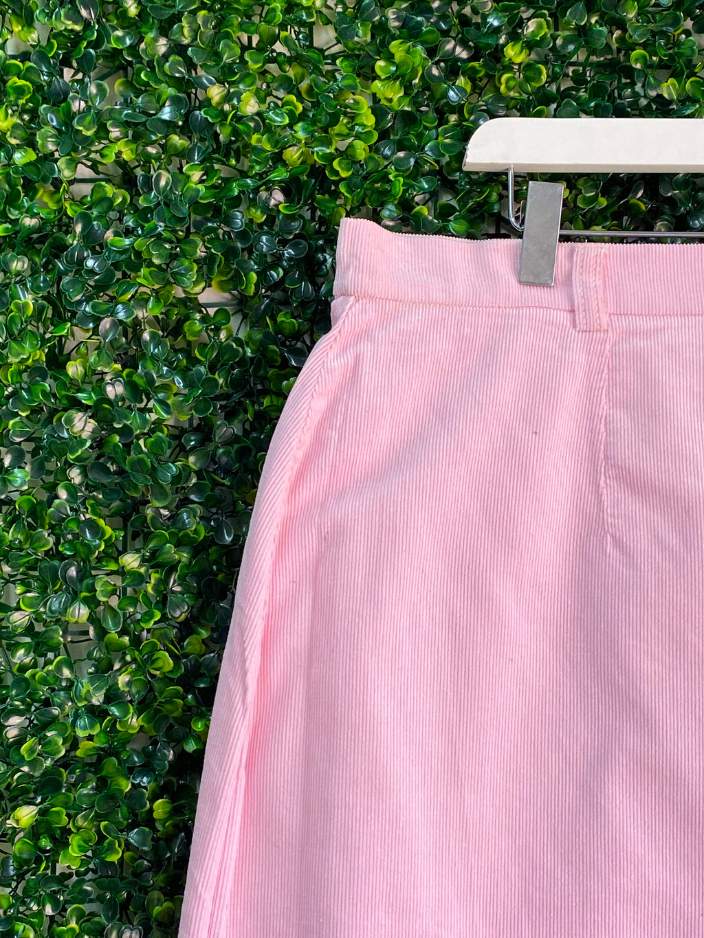 Zac & Val Pink Fine-Wale Pencil Skirt — detail