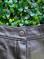 Black Valenti Leather Straight-Leg Trousers — detail