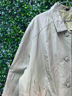 Stone Embroidered Lightweight Coat — detail