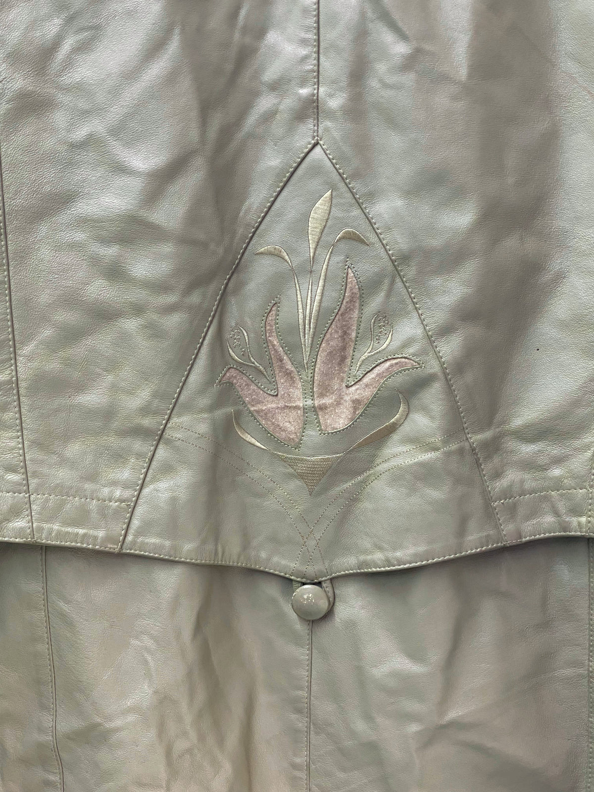 Stone Embroidered Lightweight Coat — detail