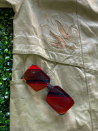 Stone Embroidered Lightweight Coat — detail