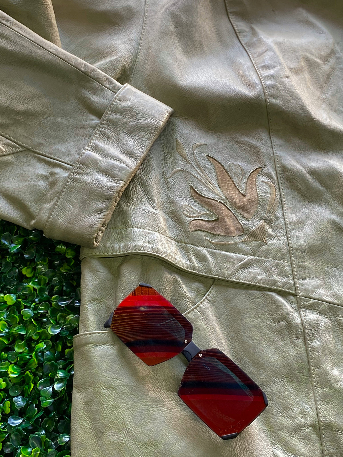 Stone Embroidered Lightweight Coat — detail