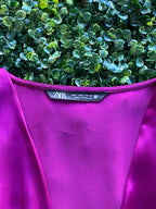 Zara Magenta Twist Front Blouse — brand