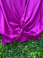 Zara Magenta Twist Front Blouse — detail