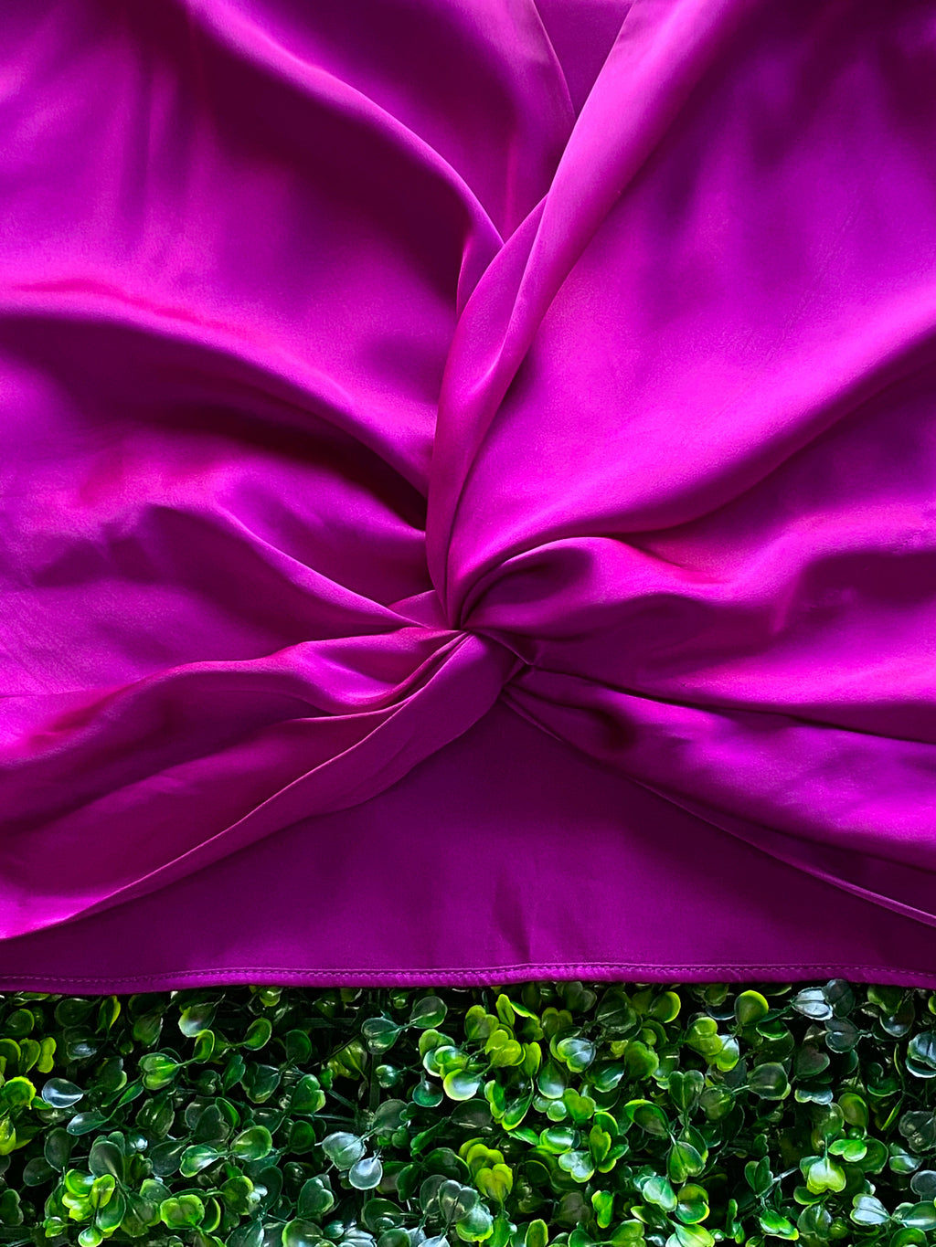Zara Magenta Twist Front Blouse — detail