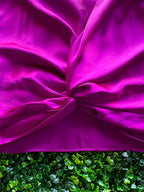 Zara Magenta Twist Front Blouse — detail