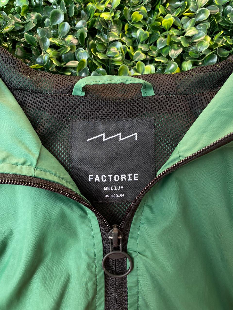 Green Hooded Windbreaker Jacket