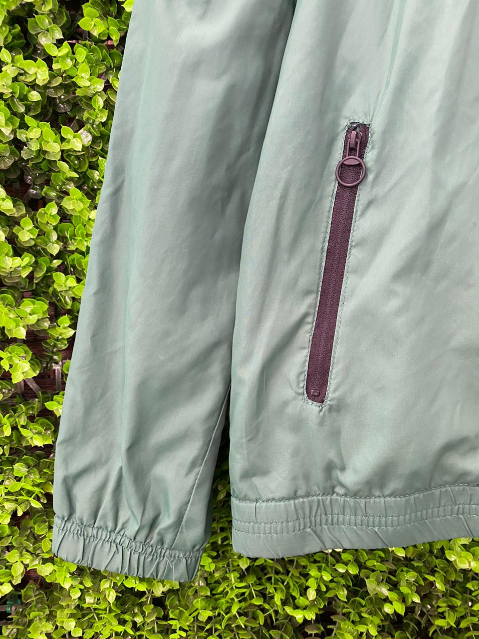 Green Hooded Windbreaker Jacket