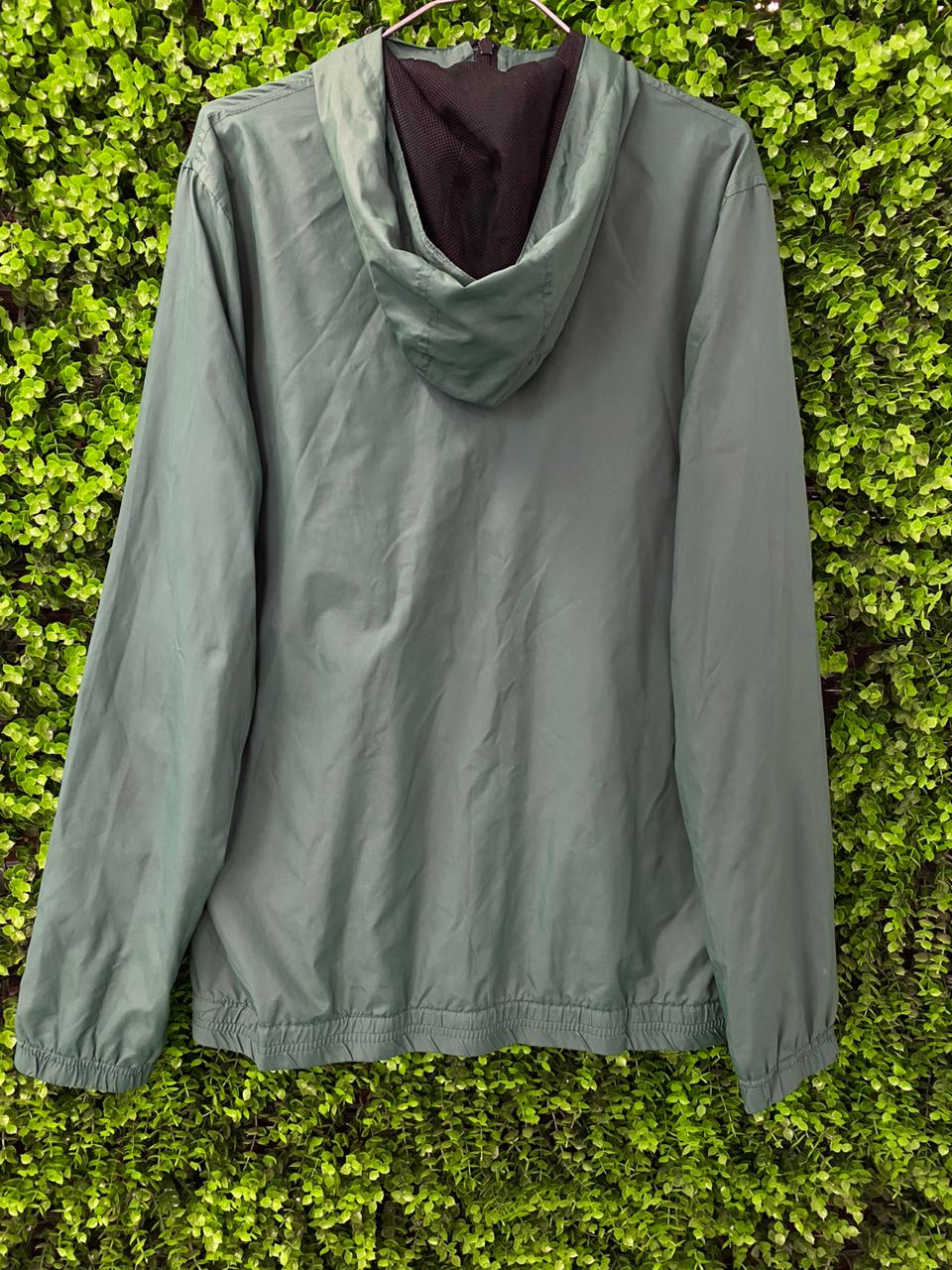 Green Hooded Windbreaker Jacket