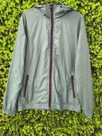 Green Hooded Windbreaker Jacket