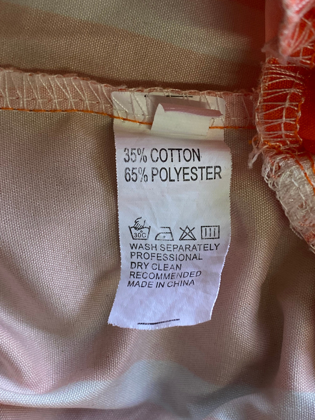 Orange Stripe Wide Leg Trousers — care