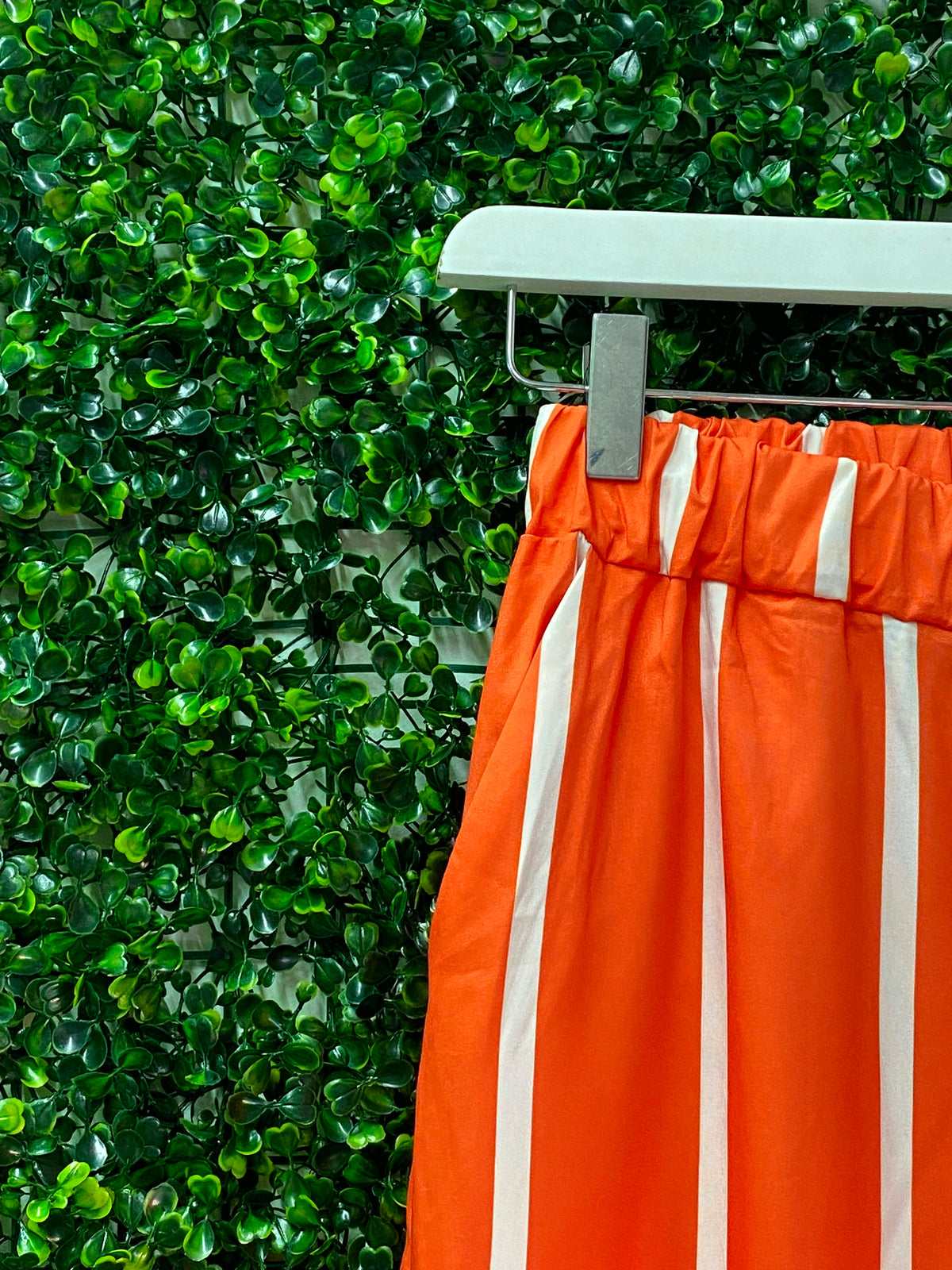 Orange Stripe Wide Leg Trousers — detail