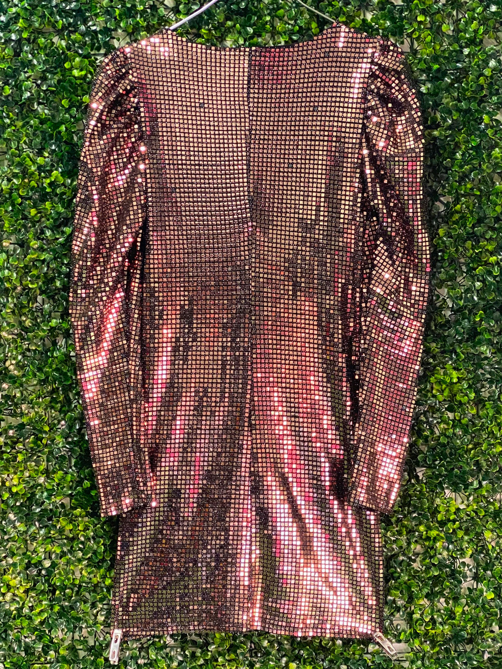 Jo Borkett Metallic Ruched Mini Dress — back
