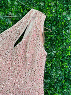 Blush Sequin One Shoulder Mini Dress — detail