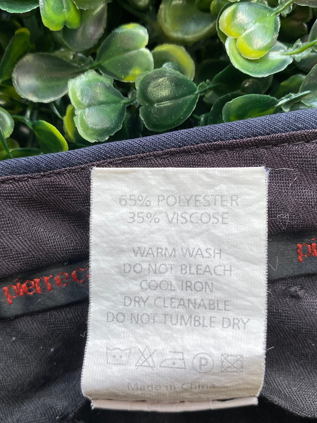 Pierre Cardin Navy Tailored Trousers — care