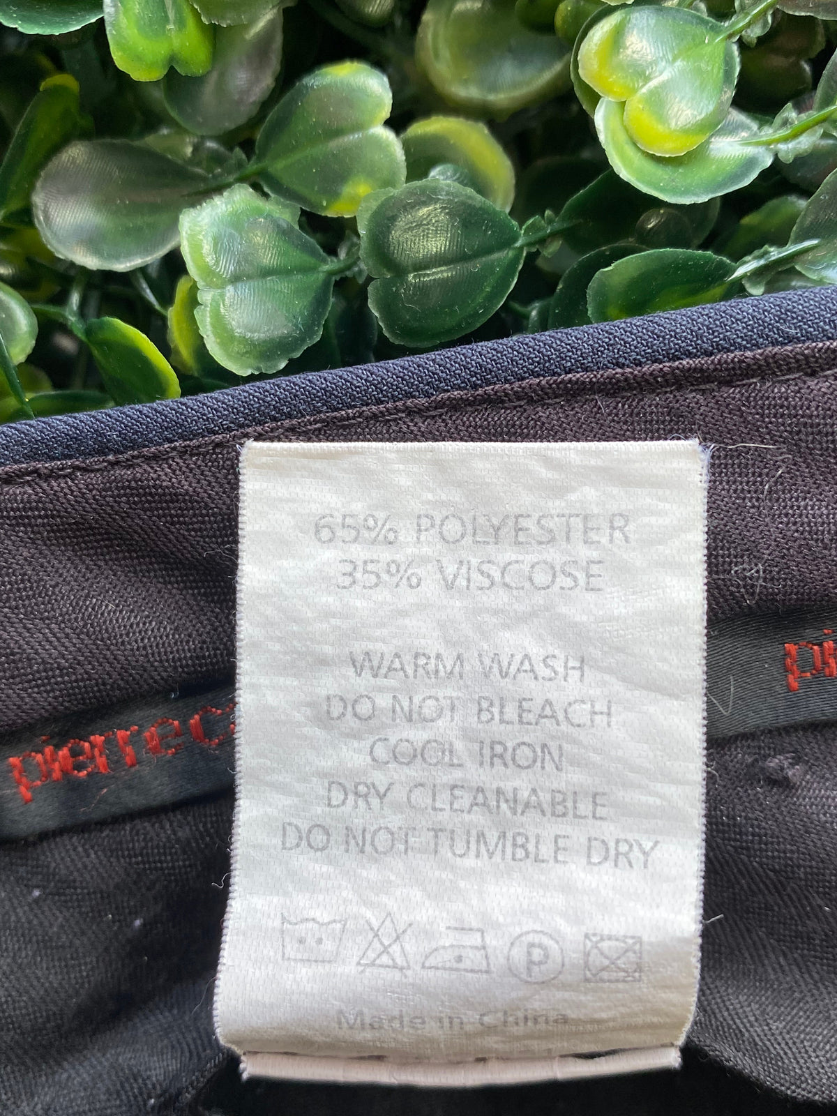 Pierre Cardin Navy Tailored Trousers — care