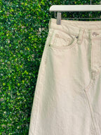 &DENIM Cream Cotton Midi Skirt — detail