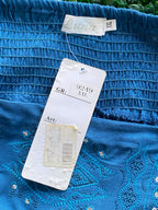 Luna Fashion Blue Embroidered Harem Trousers — detail