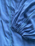 Luna Fashion Blue Embroidered Harem Trousers — detail