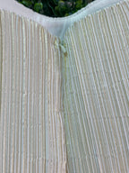 Cream Pleated Statement Sleeve Top — detail