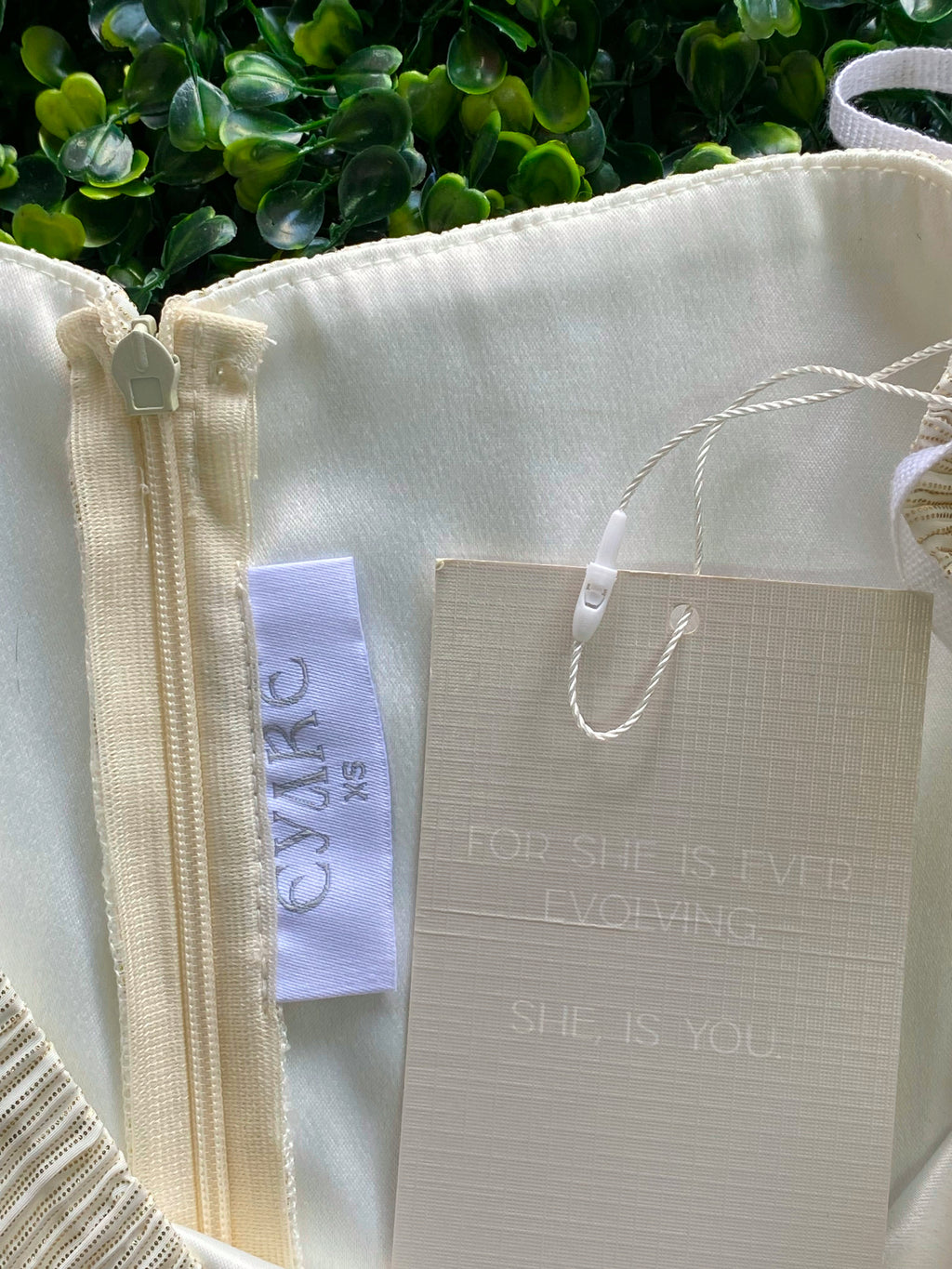 Cream Pleated Statement Sleeve Top — detail