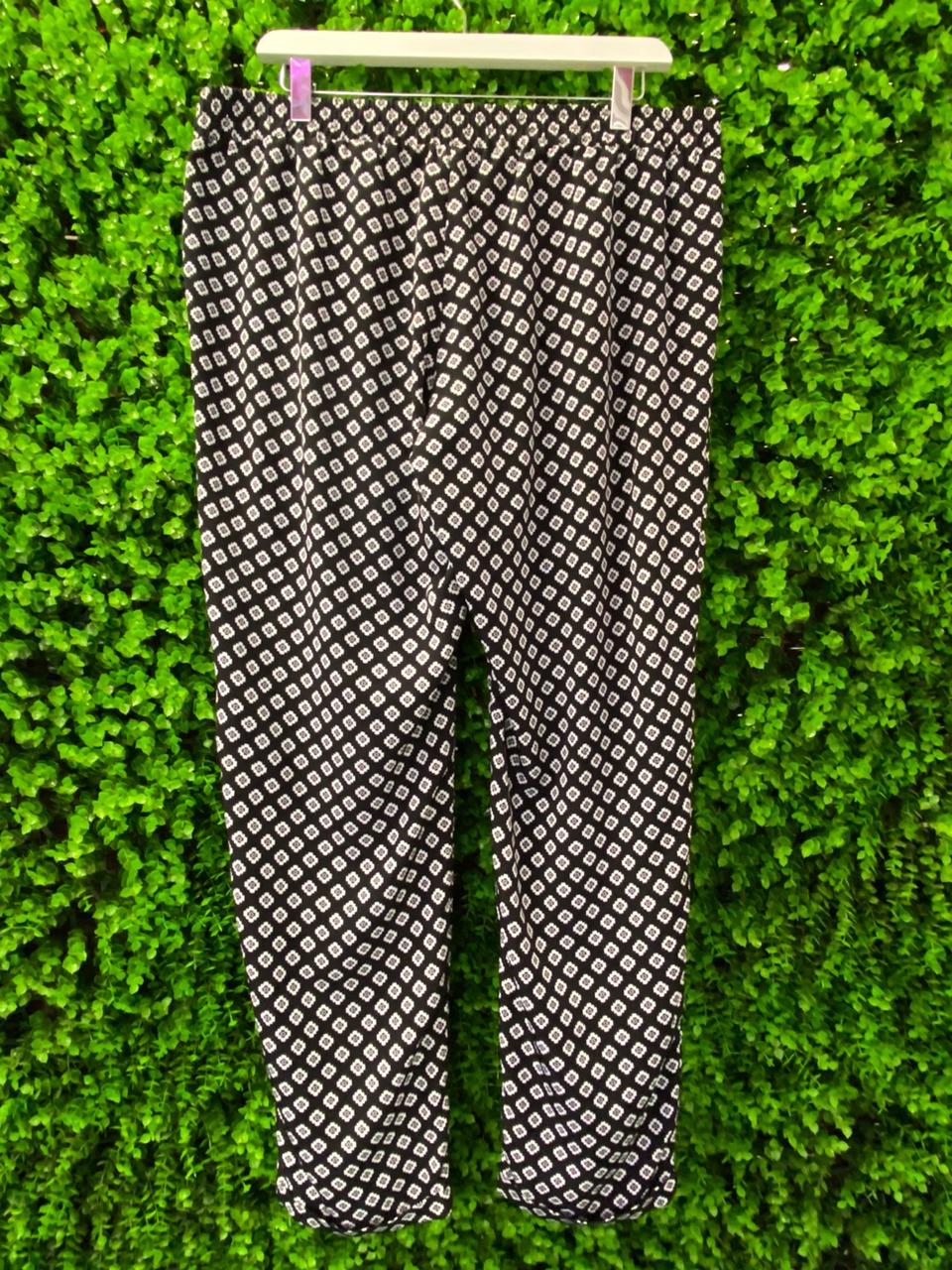 Woolworths Black & White Printed Pants with Pockets