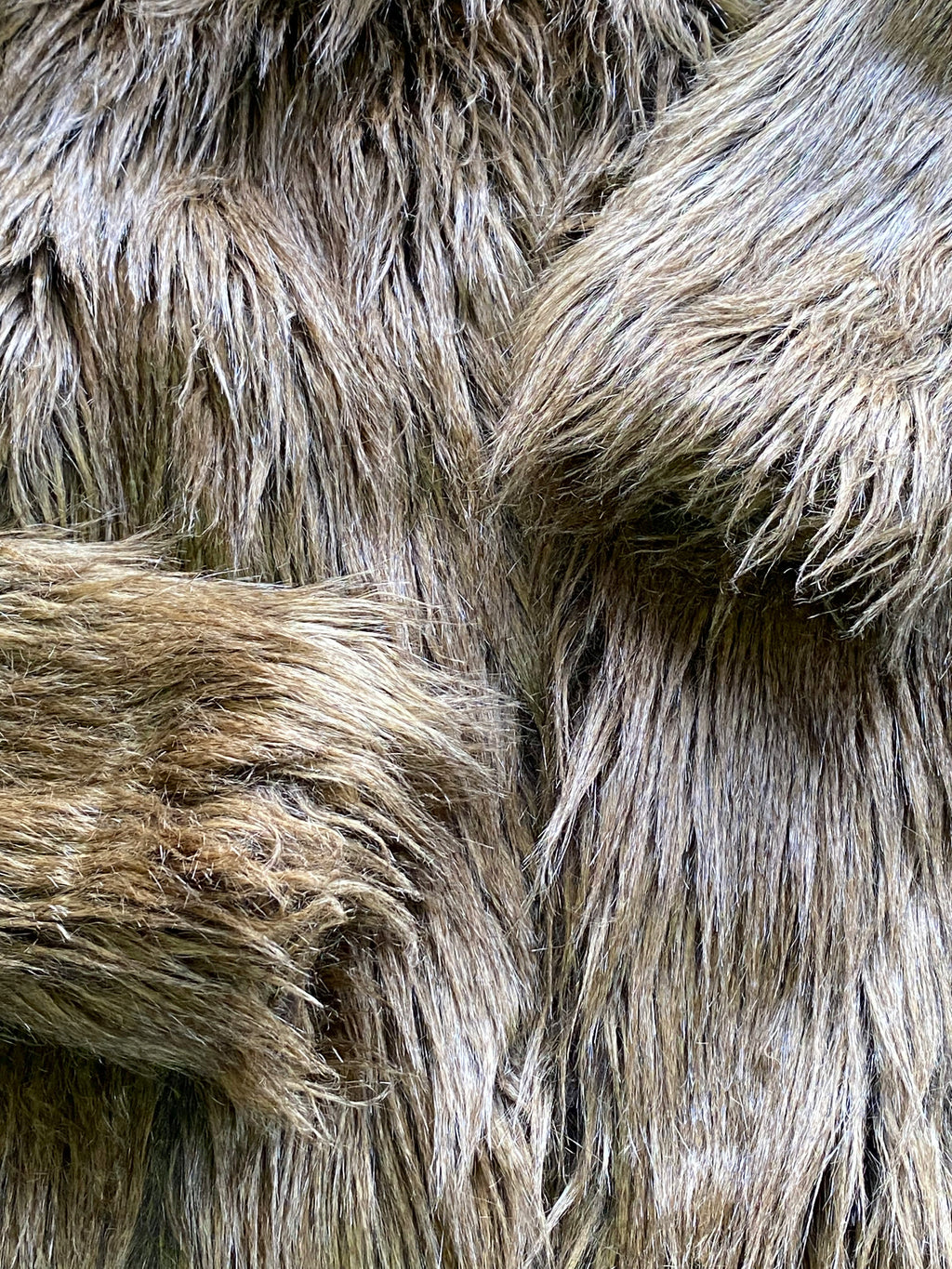 Brown Shaggy Faux Fur Jacket — detail