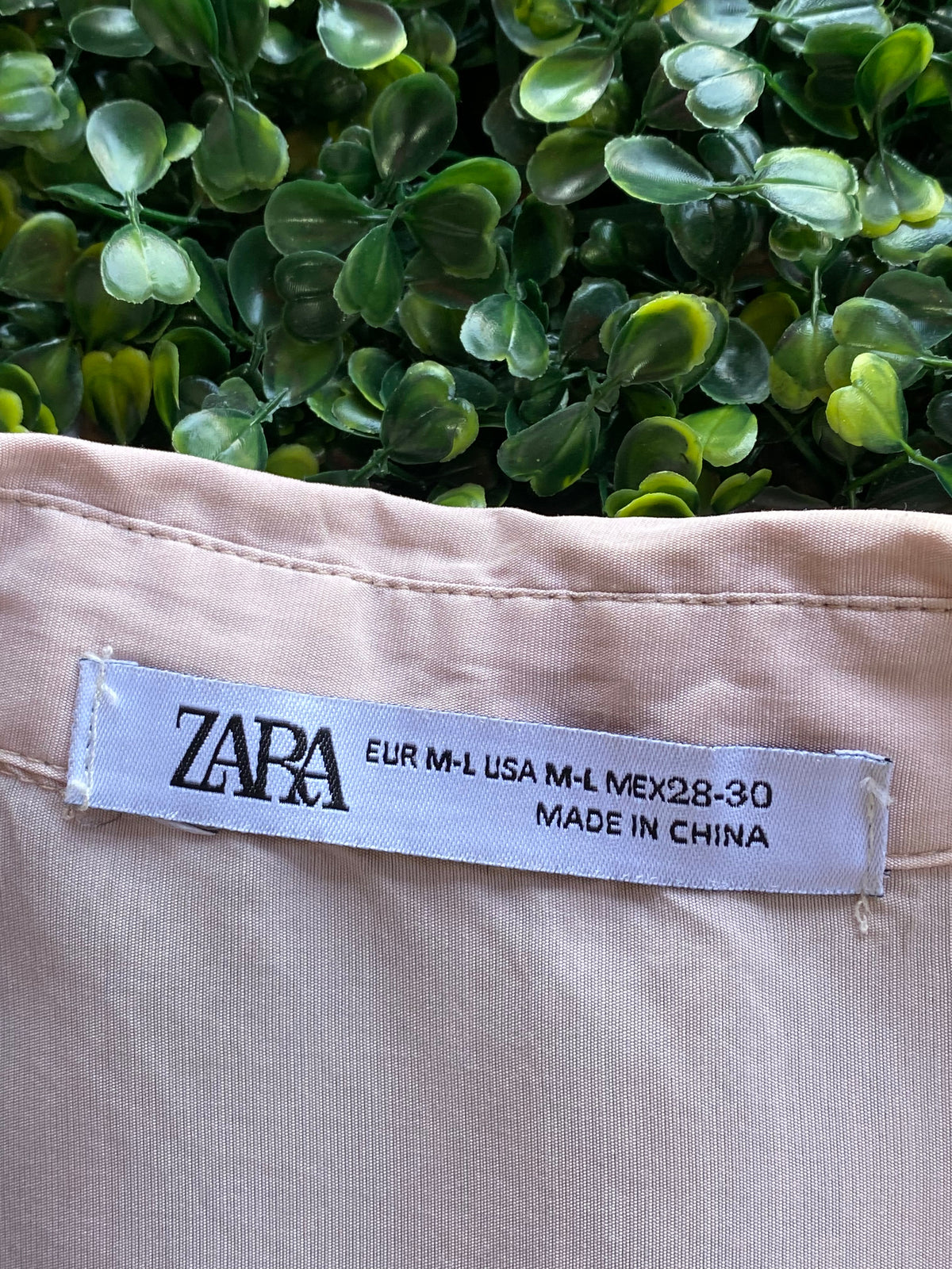 Zara Blush Longline Button Shirt — brand