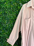 Zara Blush Longline Button Shirt — detail