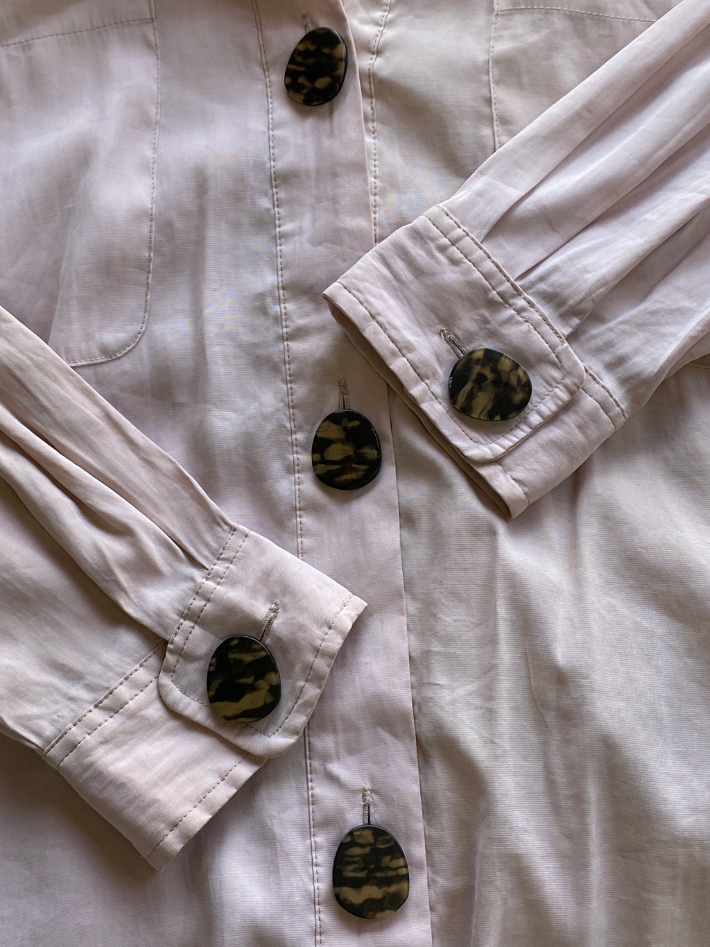 Zara Blush Longline Button Shirt — detail