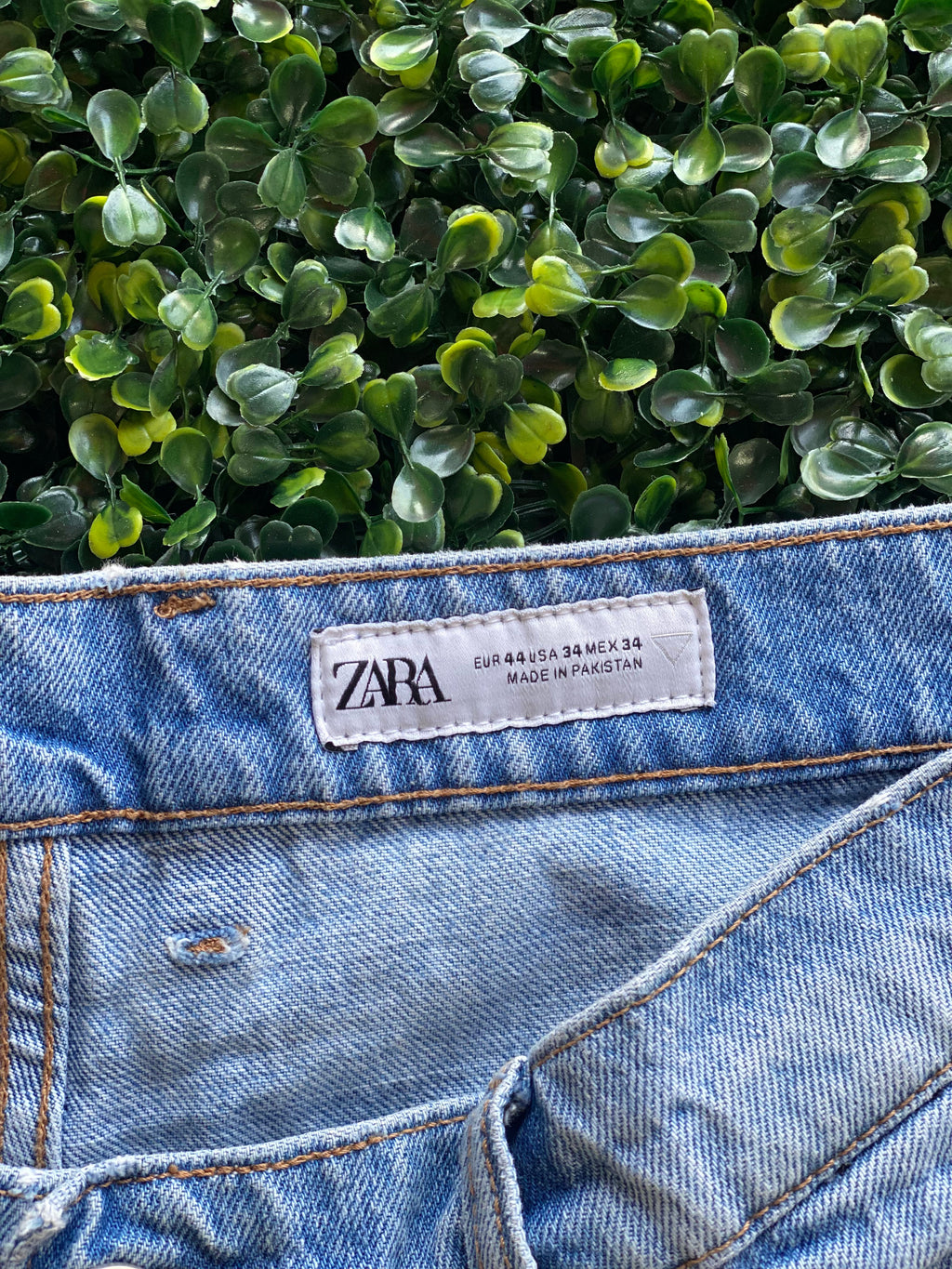 Zara Distressed Denim Shorts — brand