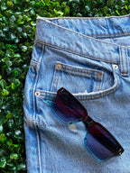 Zara Distressed Denim Shorts — detail