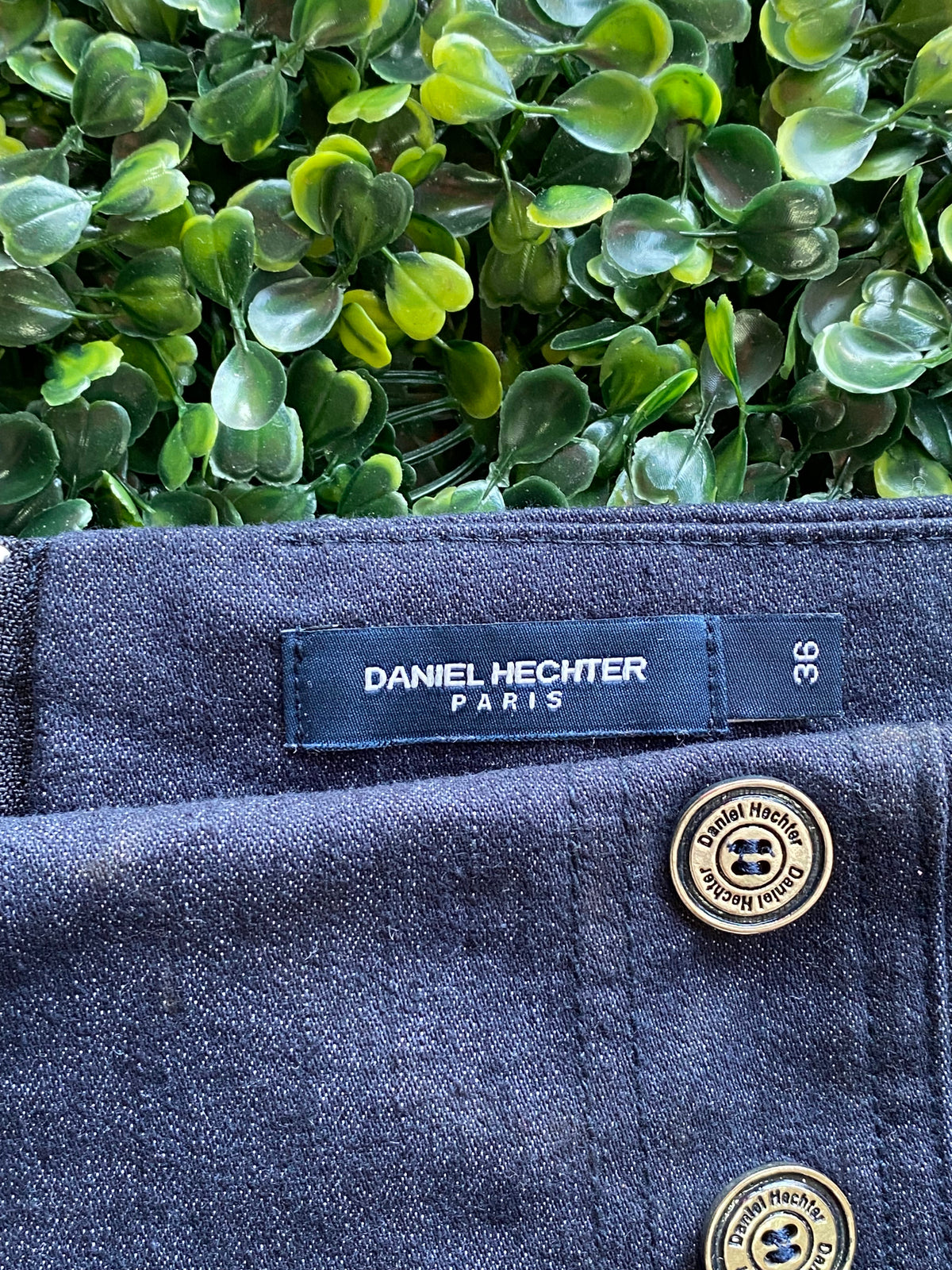 Daniel Hechter Navy Button Pencil Skirt — brand