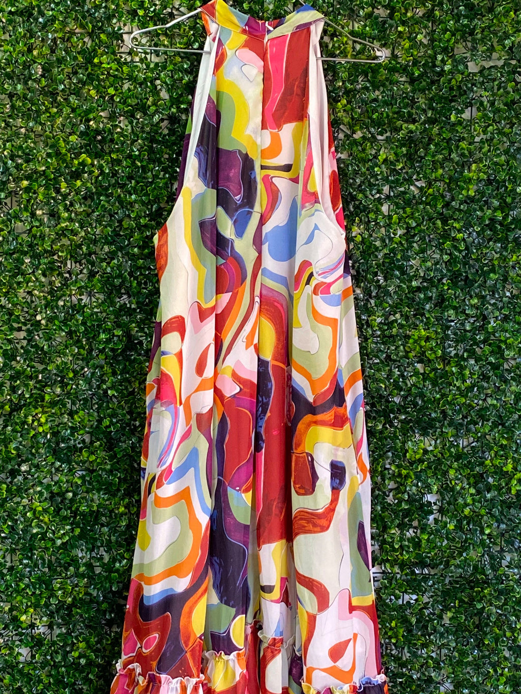 U-STAR Abstract Halter Maxi Dress — back