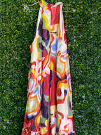 U-STAR Abstract Halter Maxi Dress — back