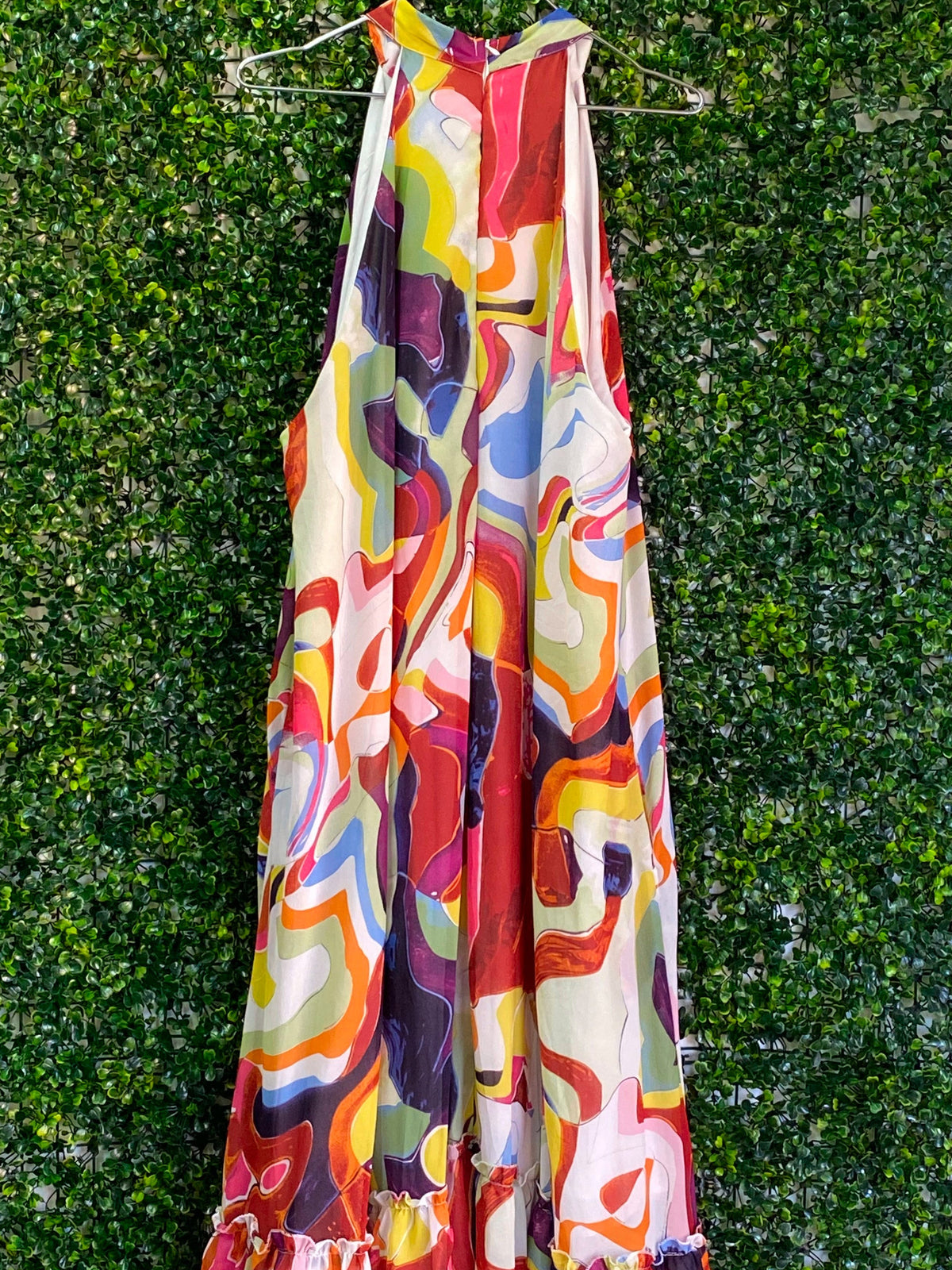 U-STAR Abstract Halter Maxi Dress — back