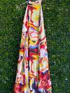 U-STAR Abstract Halter Maxi Dress — detail