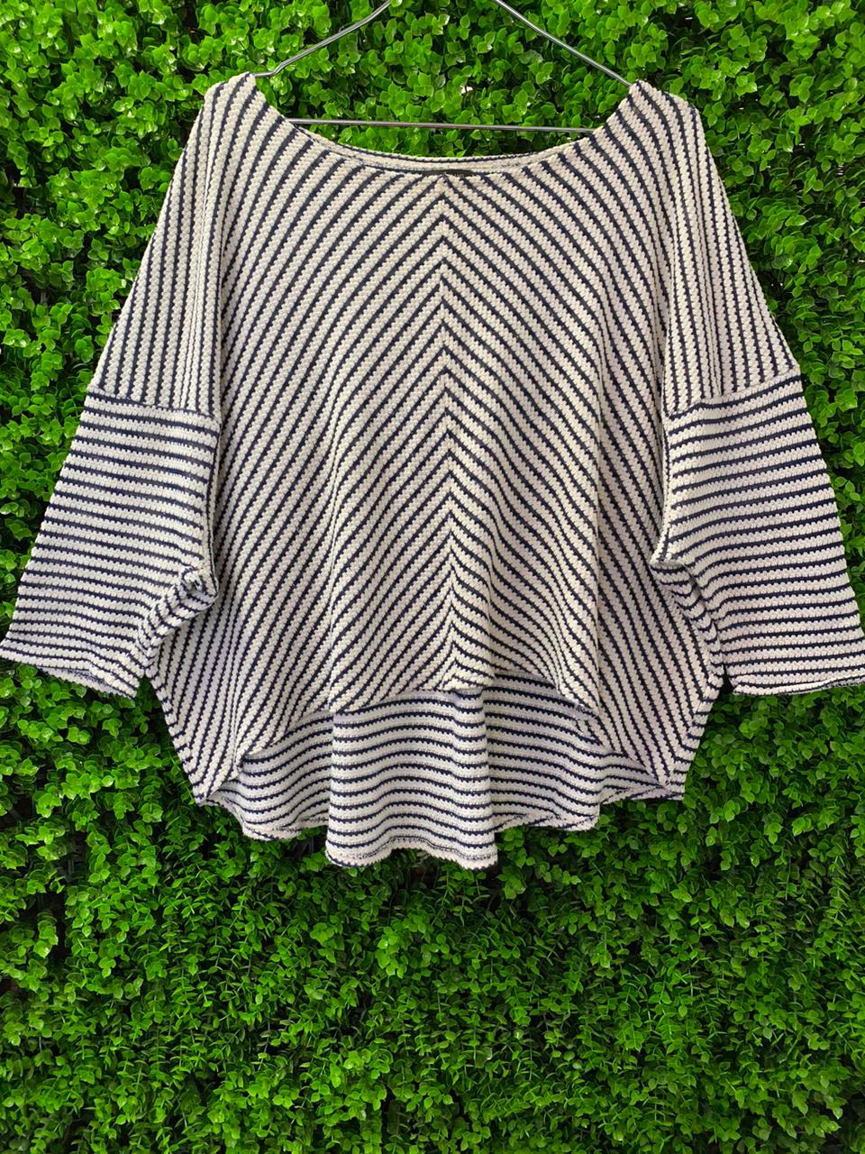 River Island Striped Textured Knit Top