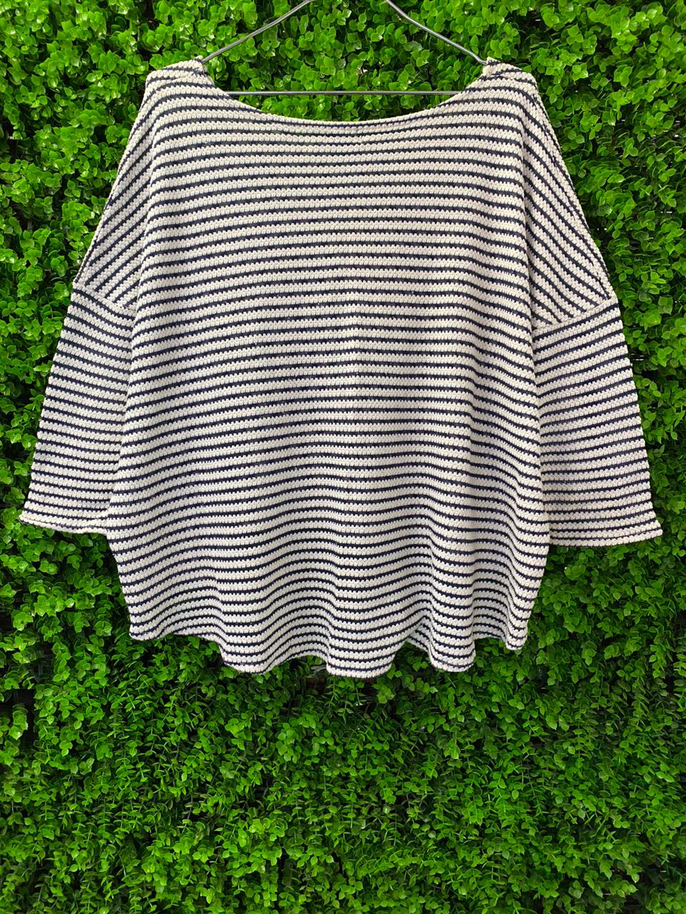 River Island Striped Textured Knit Top