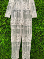 White Sheer Lace Jumpsuit