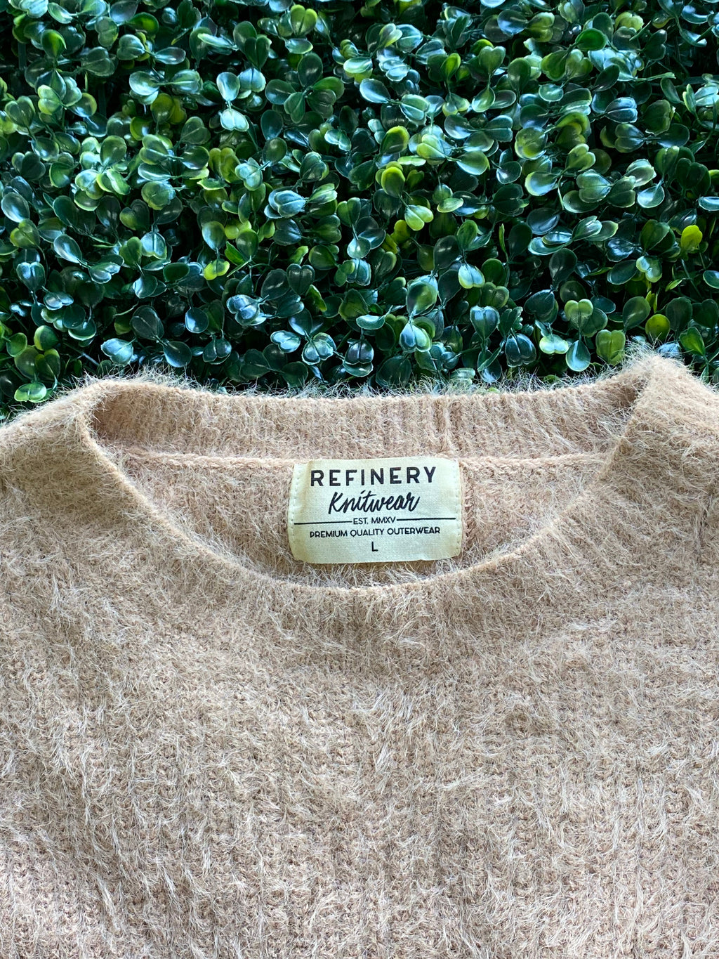 Refinery Beige Fluffy Knit Sweater — brand