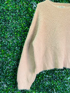 Refinery Beige Fluffy Knit Sweater — detail