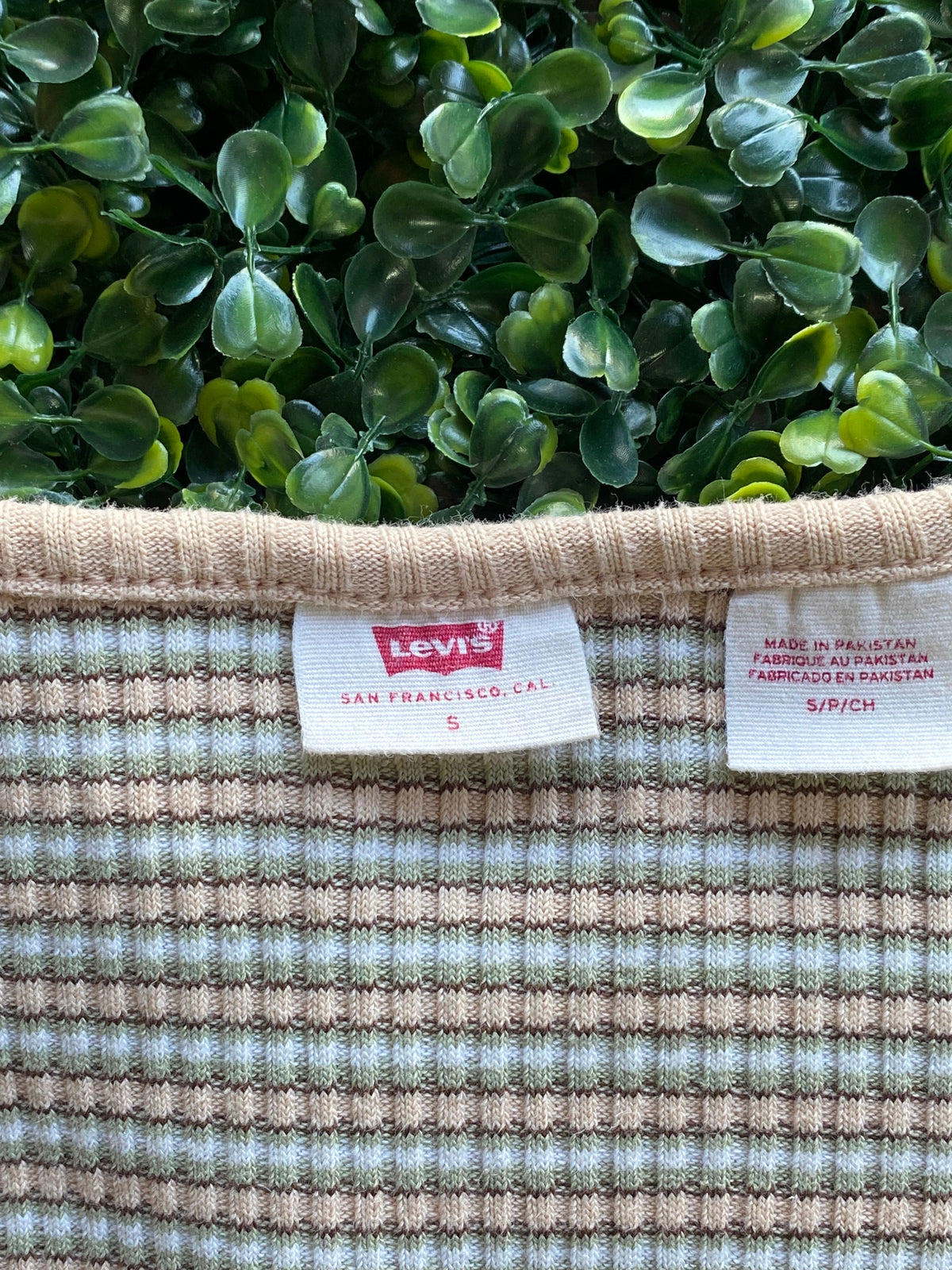 Levi's Neutral Ribbed Button Cardigan — brand