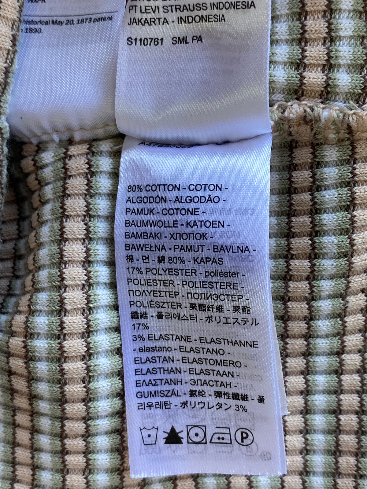 Levi's Neutral Ribbed Button Cardigan — care