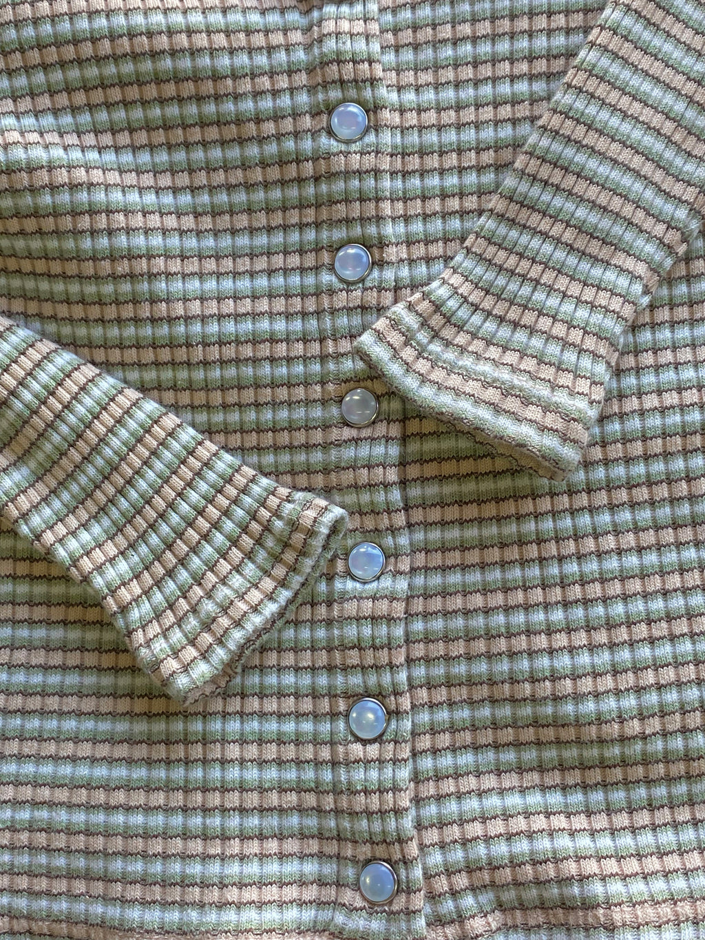 Levi's Neutral Ribbed Button Cardigan — detail