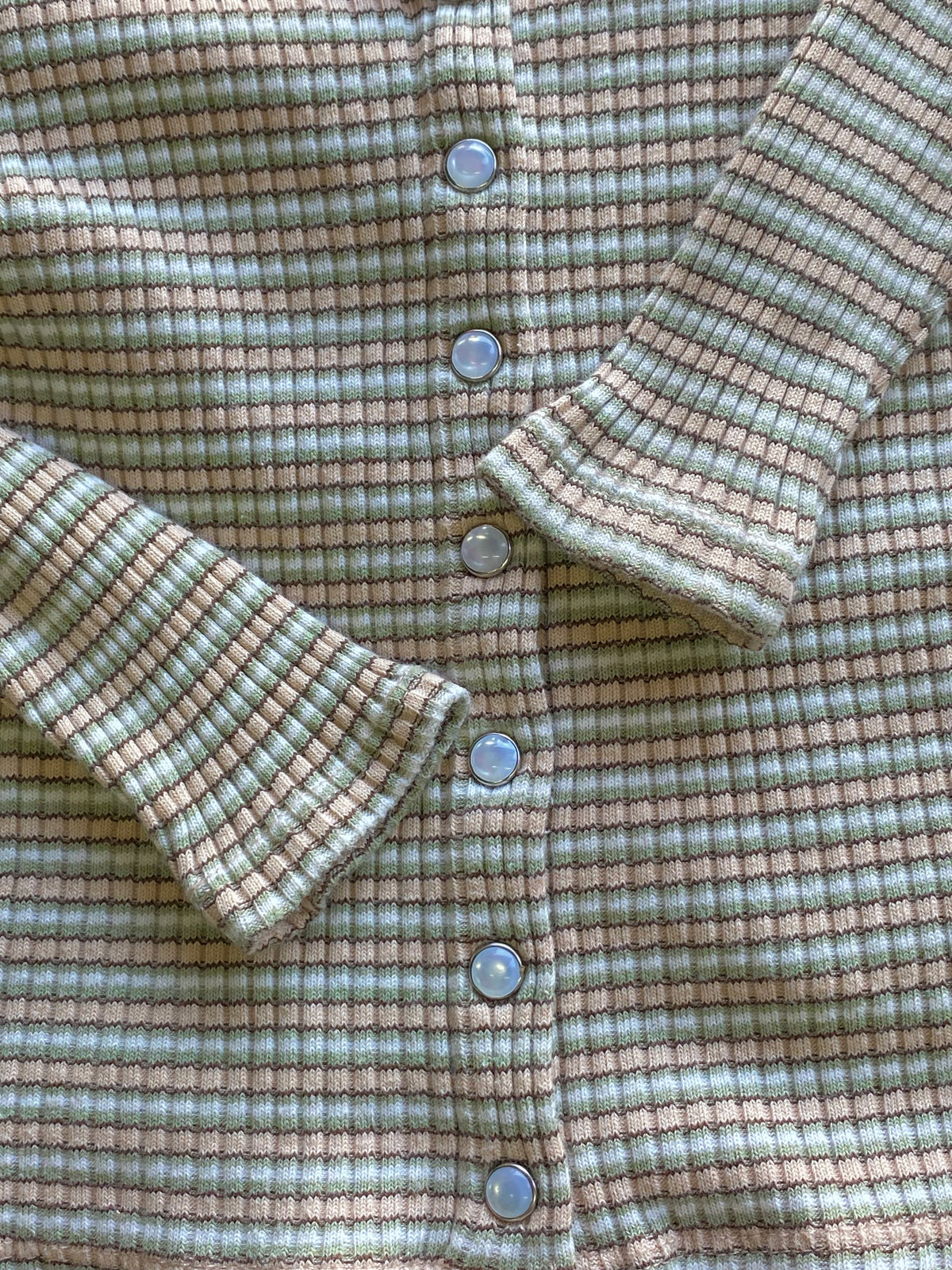 Levi's Neutral Ribbed Button Cardigan — detail