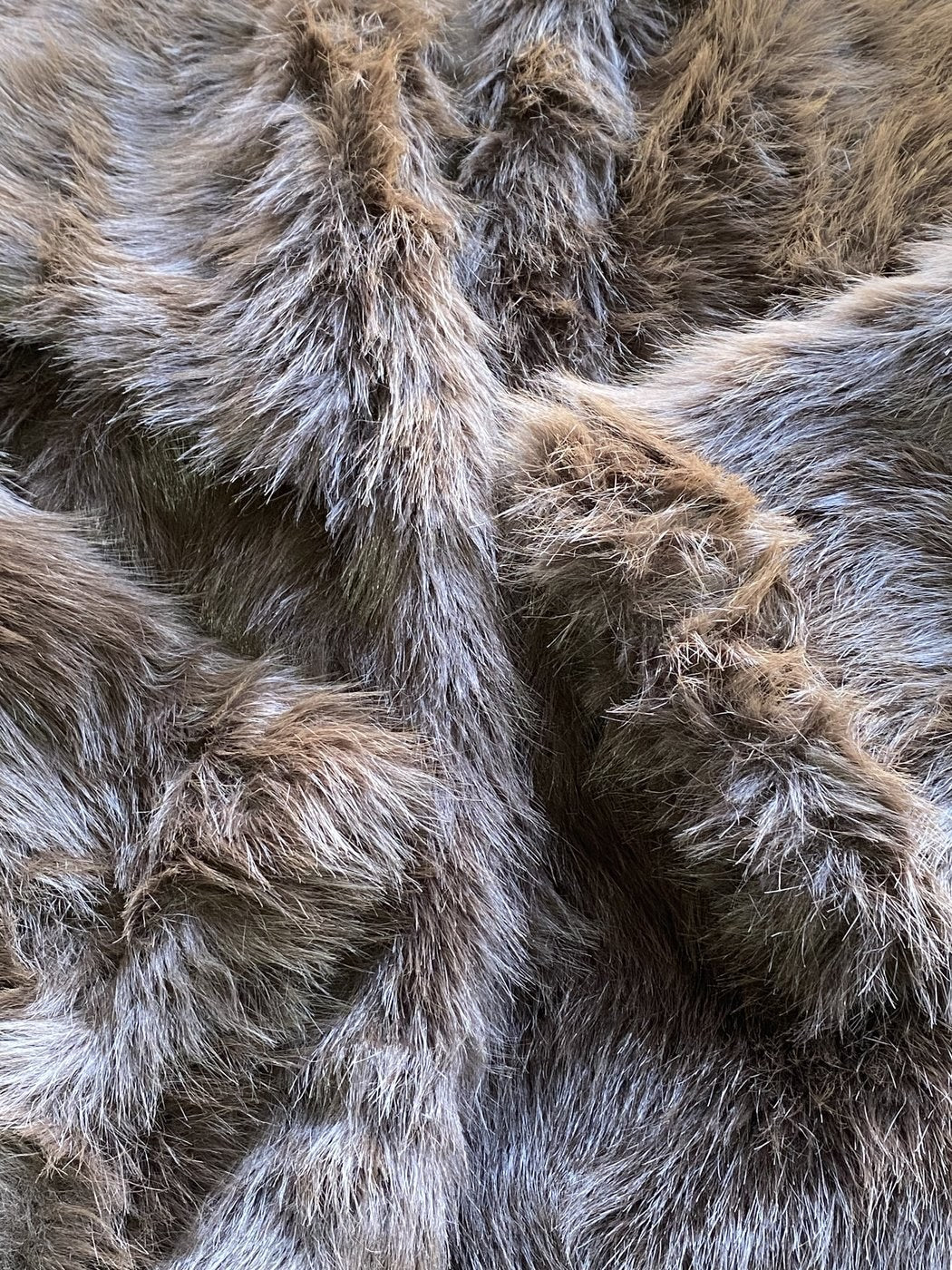 Brown Faux Fur Coat — detail
