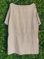 Zara Basic Neutral Geo Knit Shift Dress — back
