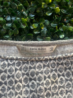 Zara Basic Neutral Geo Knit Shift Dress — brand