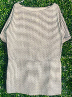 Zara Basic Neutral Geo Knit Shift Dress — detail